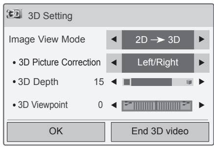 LG 32LW4500 - Using 3D quick menu option - 2
