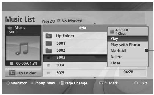LG 37LH3800 - Music Selection and PopUp Menu - 2