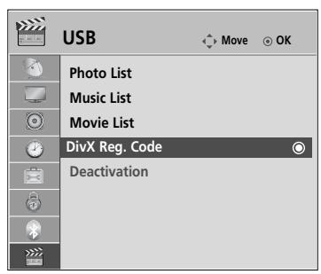 LG 37LH3800 - DIVX REGISTRATION CODE - 1