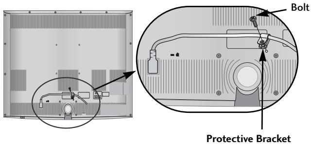 LG 37LH3800 - Secure the power cable with the Protective Bracket and the bolt as shown. It will help prevent the power cable from being removed by accident. - 1