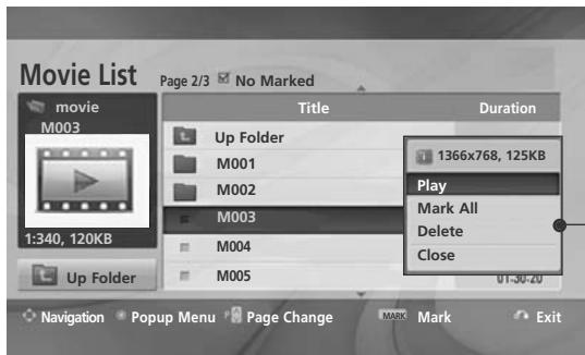 LG 37LH3800 - Movie Selection and PopUp Menu - 3