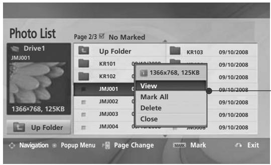 LG 37LH3800 - Photo Selection and PopUp Menu - 3