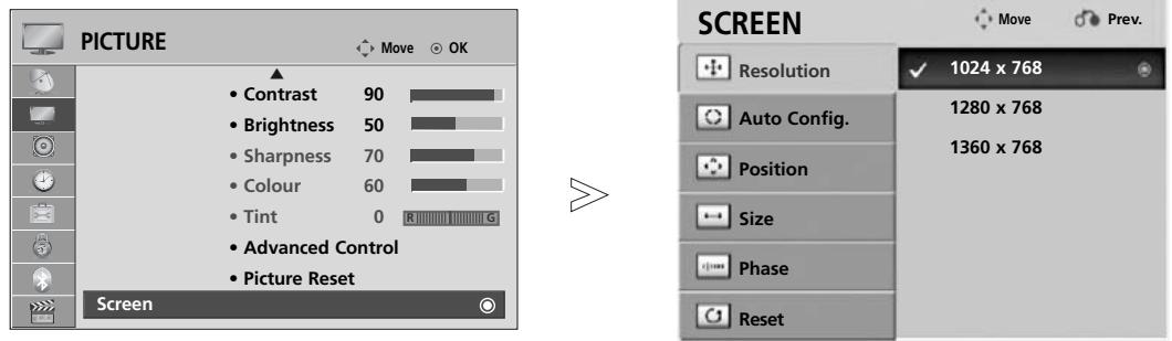 LG 37LH3800 - Selecting Resolution - 1
