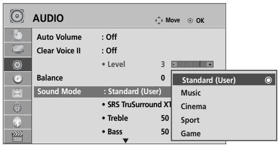 LG 37LH3800 - SOUND SETTING ADJUSTMENT -USER MODE - 3