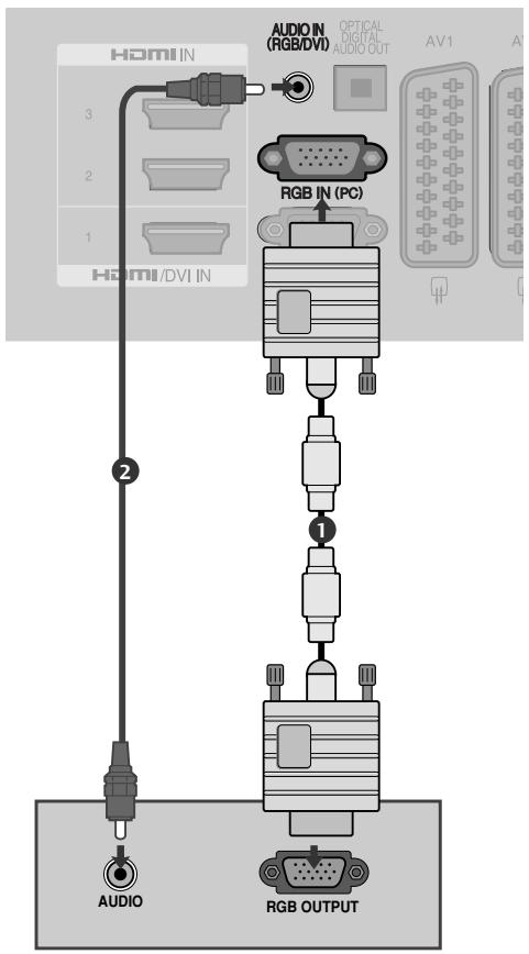 LG 37LH3800 - Connecting with a D-sub 15 pin cable - 1