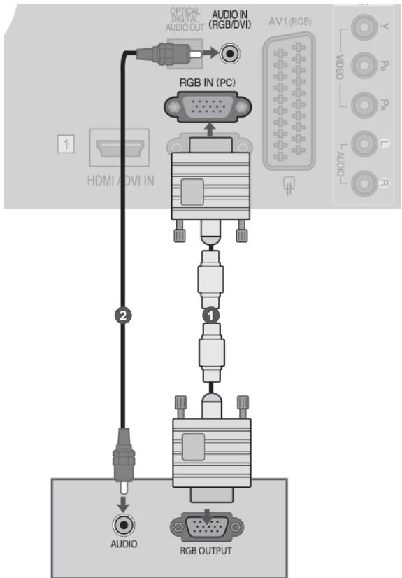 LG 42LD420 - CONNECTING WITH A D-SUB 15 PIN CABLE - 1