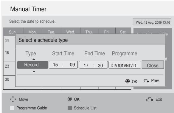 LG 42LD420 - Button Function in Record/Remind Setting Mode - 3
