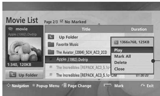LG 42LH3000 - Movie Selection and PopUp Menu - 3