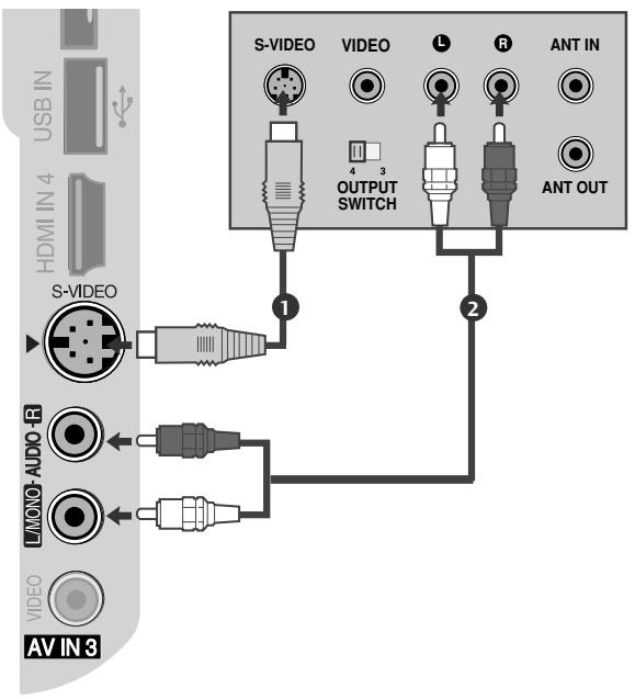 LG 42LH3000 - Connecting with a S-Video cable - 1