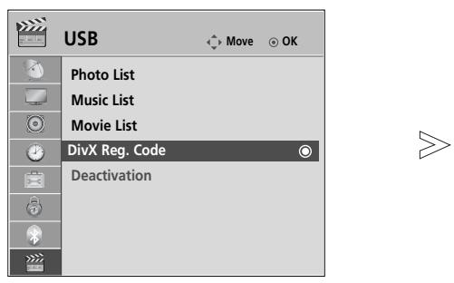LG 42LH3000 - DIVX REGISTRATION CODE - 1