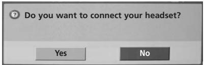 LG 42LH3000 - When requesting to connect to TV from the Bluetooth headset - 1