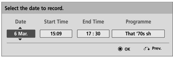 LG 42LH3000 - Button Function in Record/Remind Setting Mode - 5