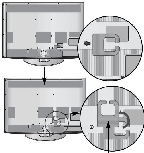 LG 42LH3000 - Align the hole with the tab on the CABLE MANAGEMENT CLIP. - 1