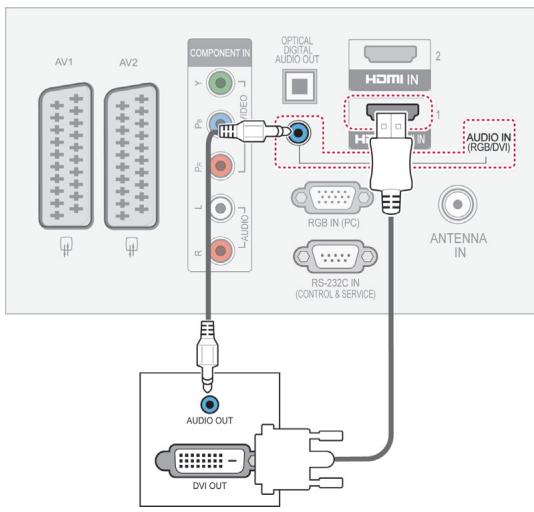LG 42LV3550 - DVI to HDMI connection - 1