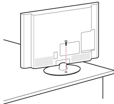 LG 42LV3550 - Securing the TV to a table - 1