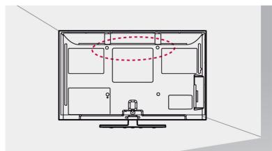 LG 42LV3550 - Securing the TV to a wall - 1