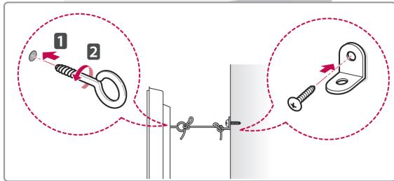 LG 42LV3550 - Securing the TV to a wall - 2