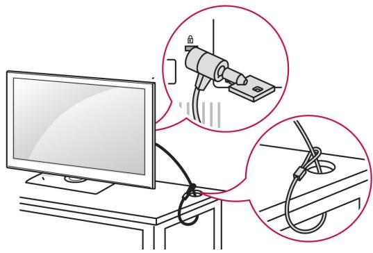 LG 42LV3550 - Using the Kensington security system (This feature is not available for all models.) - 1