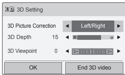 LG 42LV3550 - Using 3D quick menu option - 2