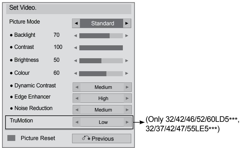 LG 47LD450 - When you select the Set Video, - 1