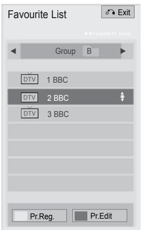 LG 47LD450 - Displaying the favourite programme list - 1