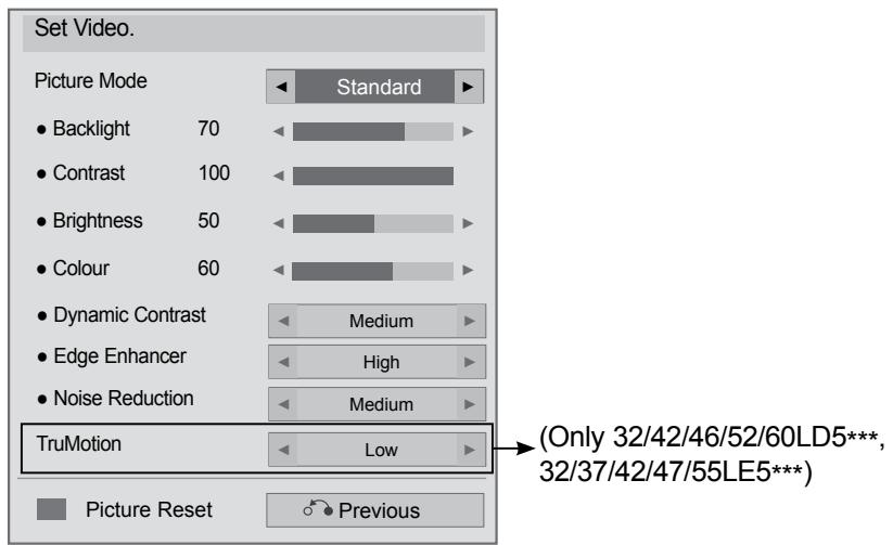 LG 47LD450 - When you select the Set Video, - 1