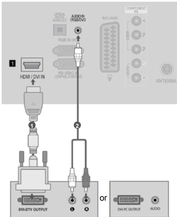 LG 47LD450 - CONNECTING WITH AN HDMI TO DVI CABLE - 1