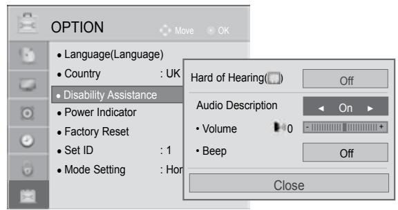 LG 47LD450 - AUDIO DESCRIPTION (IN DIGITAL MODE ONLY) - 3