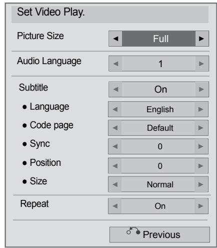 LG 47LD450 - When you select the Set Video Play, - 1