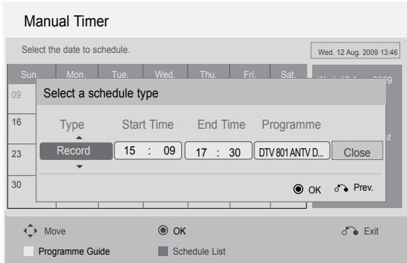 LG 47LD450 - Button Function in Record/Remind Setting Mode - 3