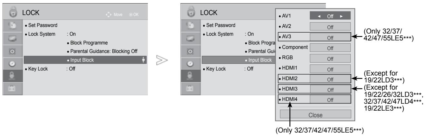 LG 47LD450 - EXTERNAL INPUT BLOCKING - 1