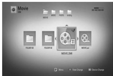 LG BDT590 - Selecting a subtitle file MOVIE - 1
