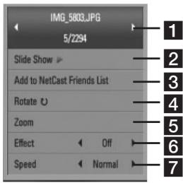LG BDT590 - Options while viewing a photo - 1
