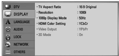 LG BDT590 - Adjust the Setup Settings - 2