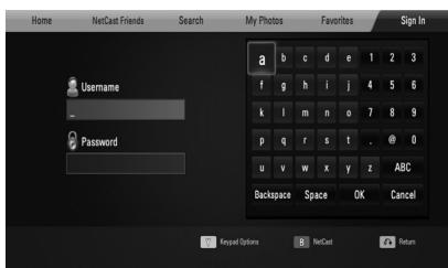 LG HB805PH - Signing in with your account - 1
