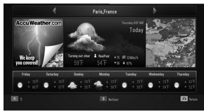 LG HB805PH - Viewing weather information - 3