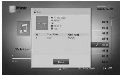 LG HB805PH - Displaying MP3 music information (ID3 Tag) - 1