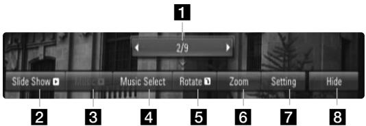 LG HB994PK - Options during viewing a photo file in full screen - 1