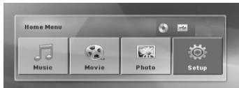 LG HT44S - To display and exit the Setup menu - 1