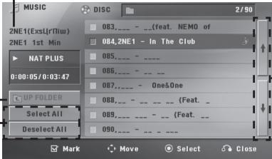 LG HT44S - Music menu - 1