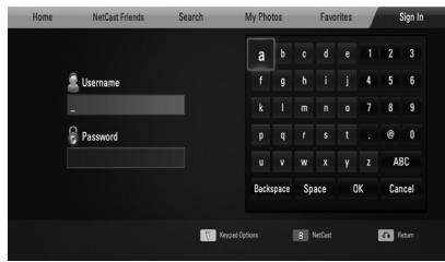 LG HX995TZ - Signing in with your account - 1