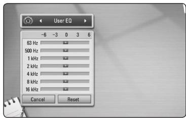 LG HX996TS - Setting the [User EQ] - 1