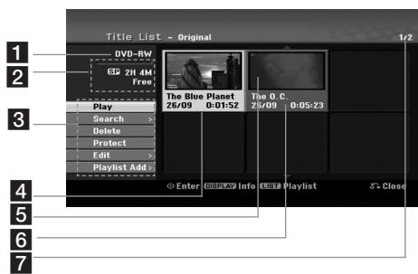 LG RCT689H - Title List and Chapter List Menu Overview - 1