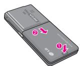 LG KG320 - Memasang kad SIM dan bateri Telefon - 1
