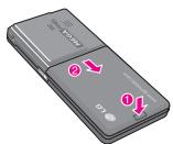 LG KG320 - Installing the SIM card and the handset battery - 1