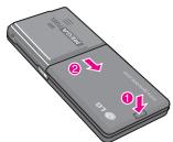 LG KG320 - Memasang kartu SIM dan baterai handset - 1
