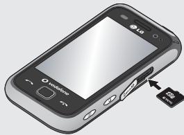 LG GM750 - Installing a memory card - 1