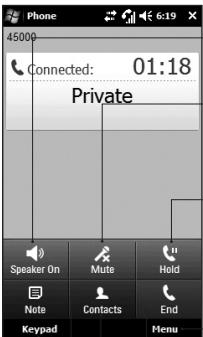 LG GM750 - In-call options - 1