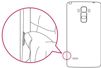Diagram showing a hand interacting with a smartphone, highlighting a location pin and a dotted circle indicating a detail.