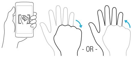 Illustration showing a hand holding a smartphone displaying a finger icon, with a hand's palm and hand gesture indicating 'OR' (or not) direction.